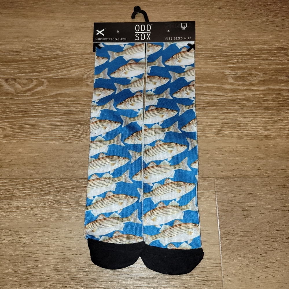 ODD SOX Fish Trout Ocean Crew Unisex Socks Size 6-13 Novelty 1 Pair New